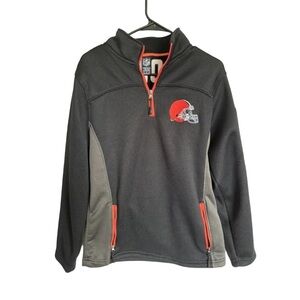 Team Apparel NFL Cleveland Browns 1/4 Zip Black Sweatshirt Sweater NWT Size S